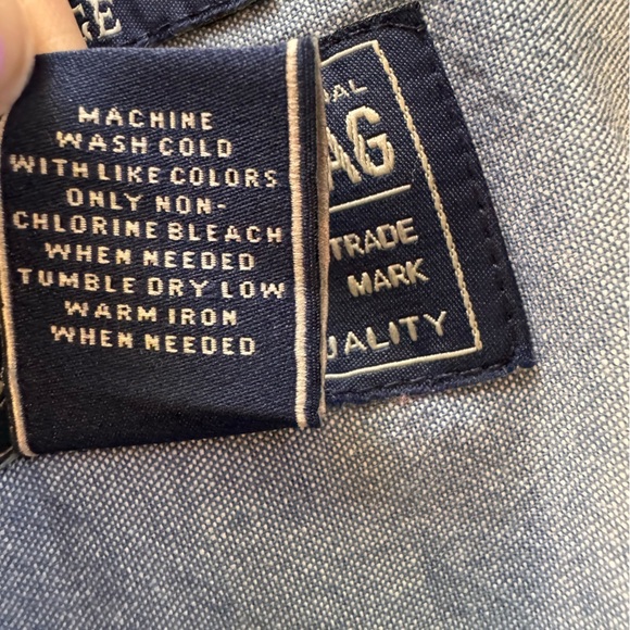 AMERICAN RAG Mens 100% Cotton Blue/White Plaid Button Down Long Sleeve Shirt  L - Picture 4 of 8